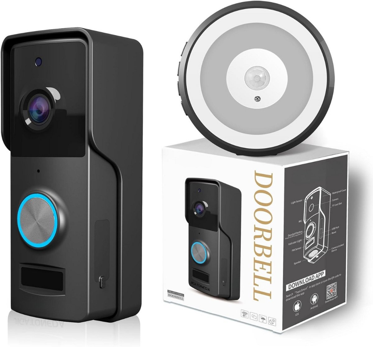De Lexium draadloze video deurbel zonder abonnement in één oogopslag