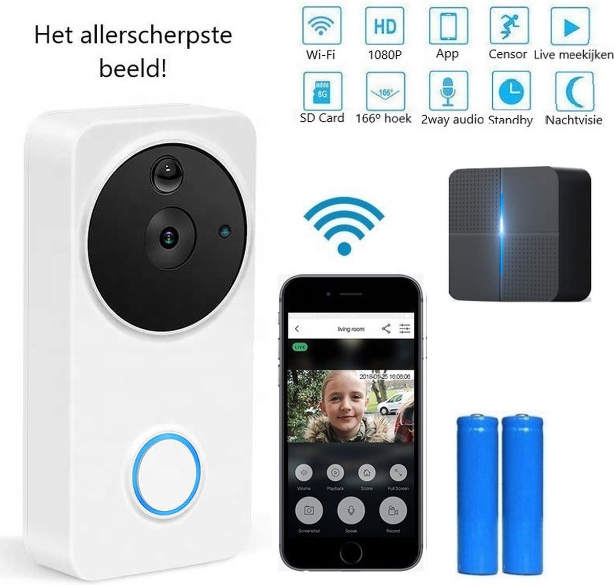 Living Needs Draadloze Video Deurbel 1080P