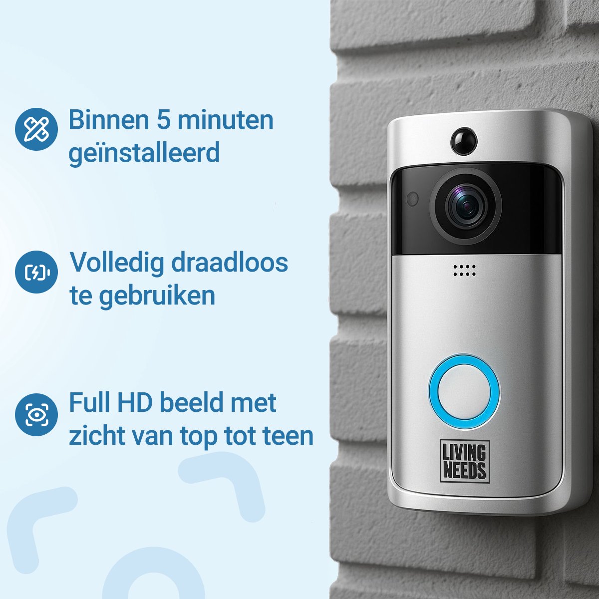 Living Needs Draadloze Video Deurbel HD