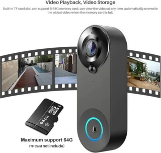 Lopoleis Slimme Video Deurbel Wifi 1080P Met Draadloze Gong