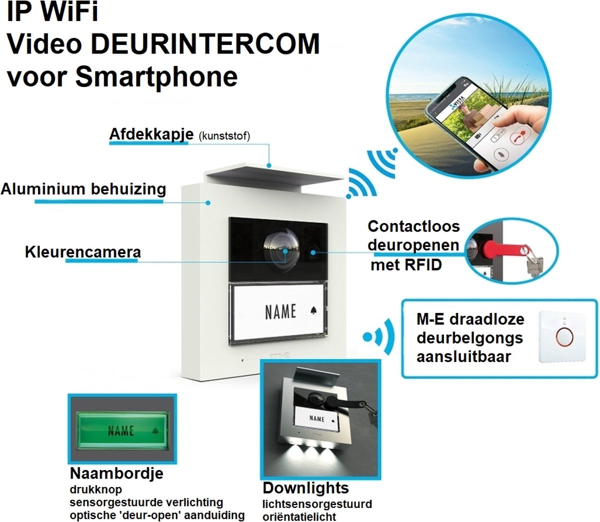 M-E VS-21S Video Deurintercom WiFi Zilver