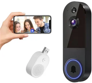 Namajunas draadloze wifi-videodeurbelcamera 1080p, zwart
