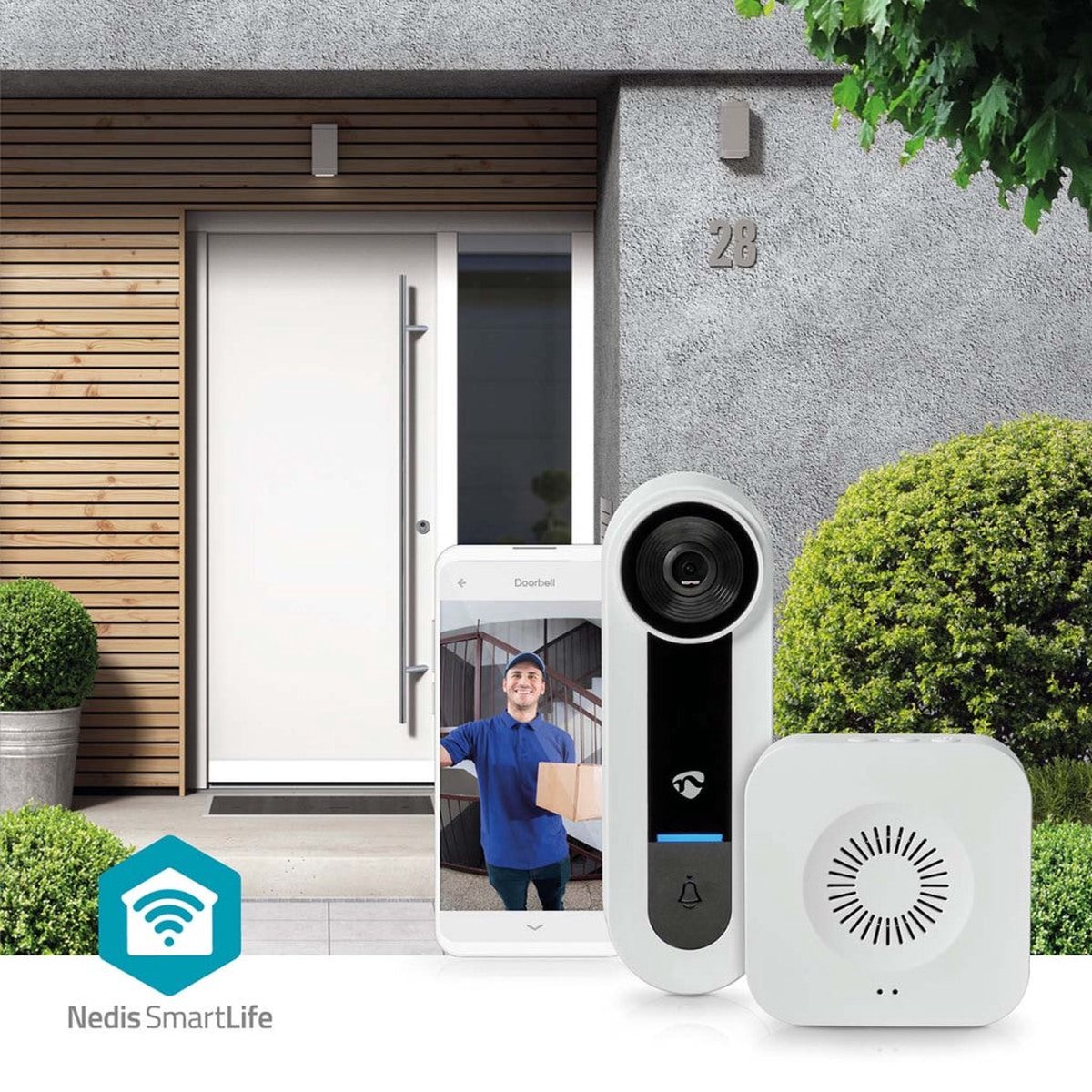 Nedis SmartLife Videodeurbel Wi-Fi Wit