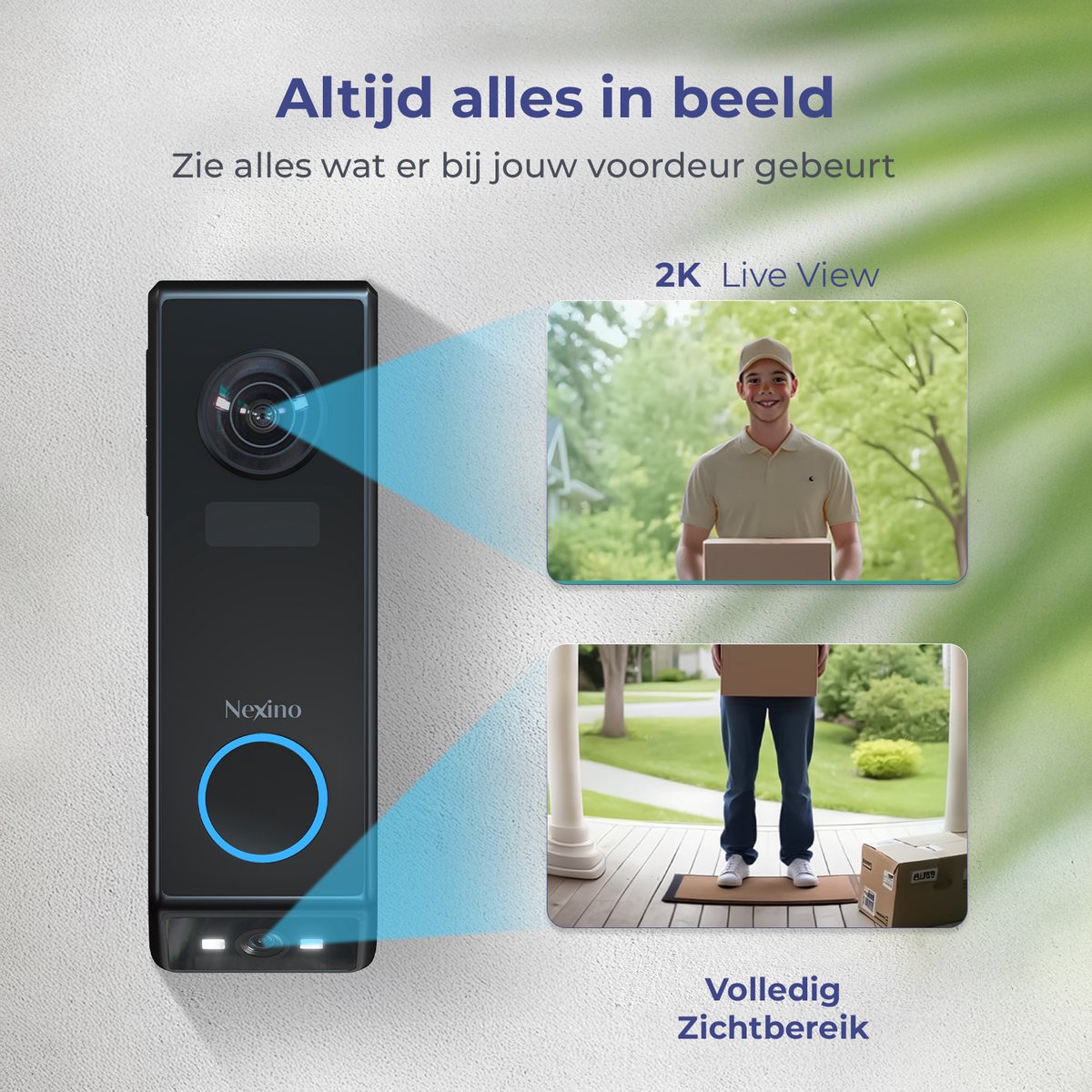 Nexino Slimme Video Deurbel Dual Camera 2K Ultra HD 128GB