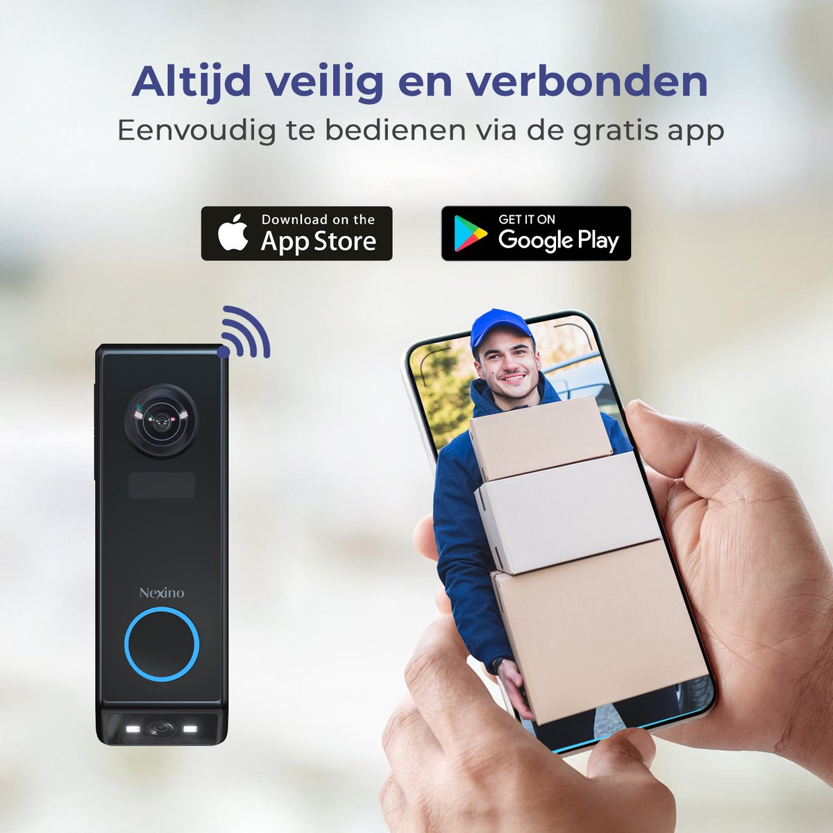 Nexino Slimme Video Deurbel Dual Camera 2K Ultra HD 128GB
