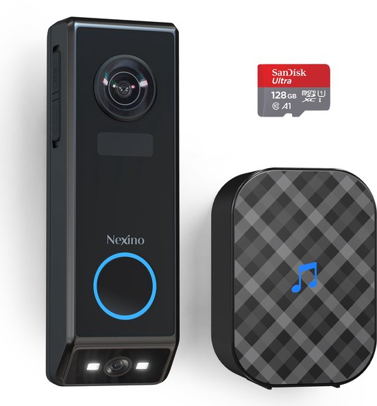 Nexino Slimme Video Deurbel Dual Camera 2K Ultra HD 128GB
