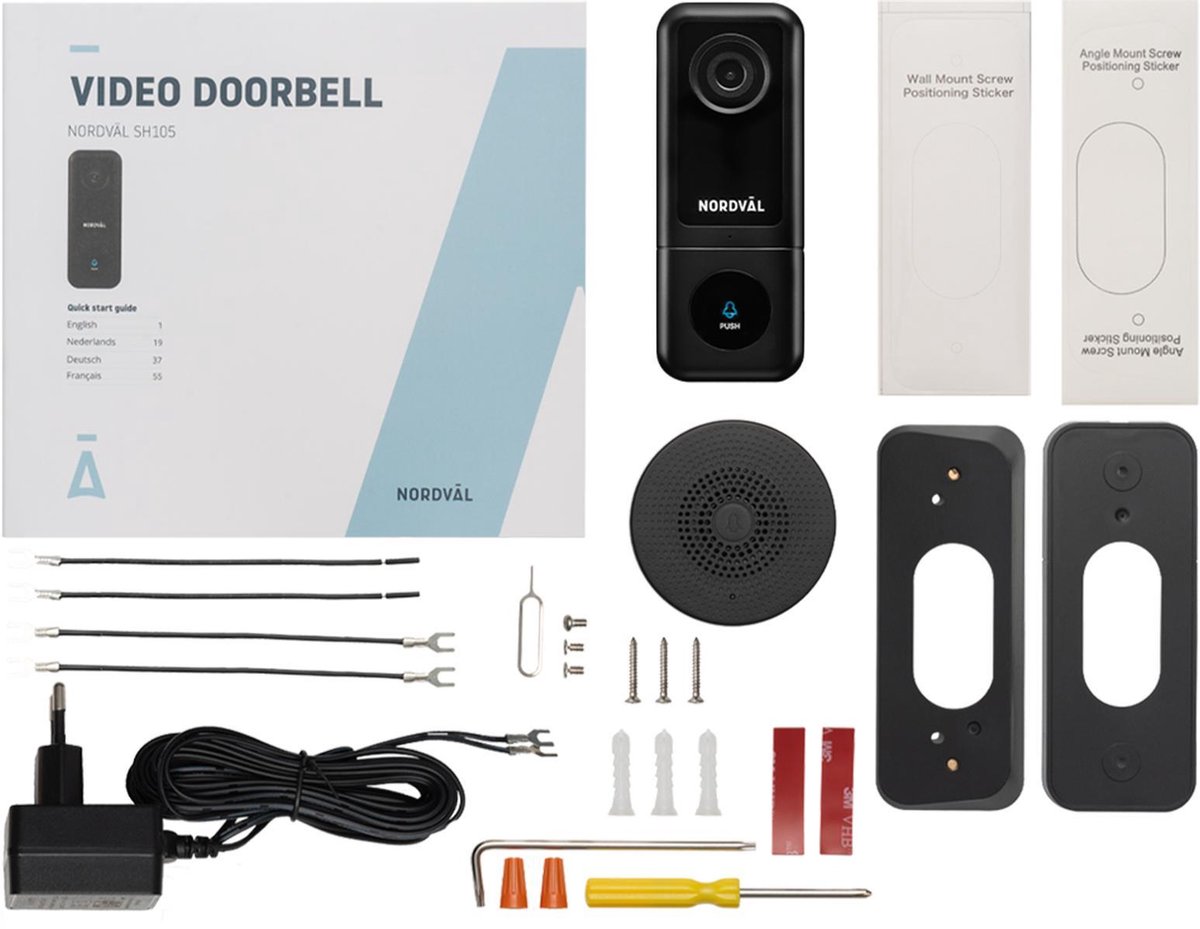 Nordväl SH105 Video Deurbel 2K WiFi 32GB SD