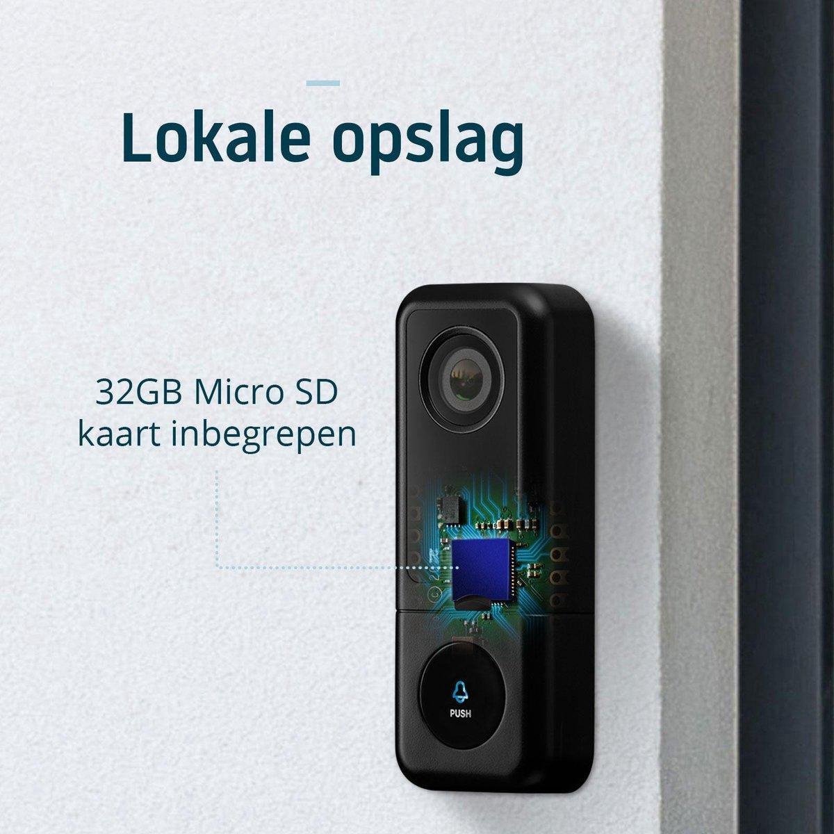 Nordväl SH105 Video Deurbel WiFi 2K 128GB SD