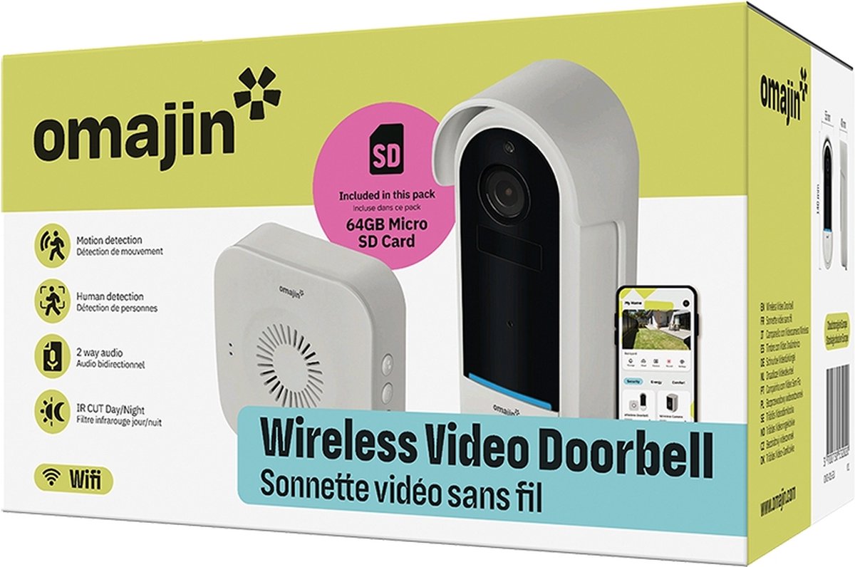 omajin Slimme Deurbel HD met Chime Wit