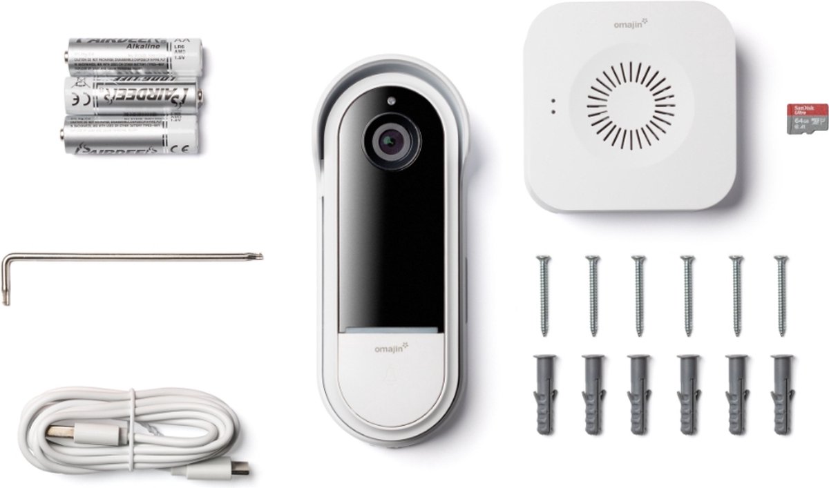 omajin Slimme Deurbel HD met Chime Wit