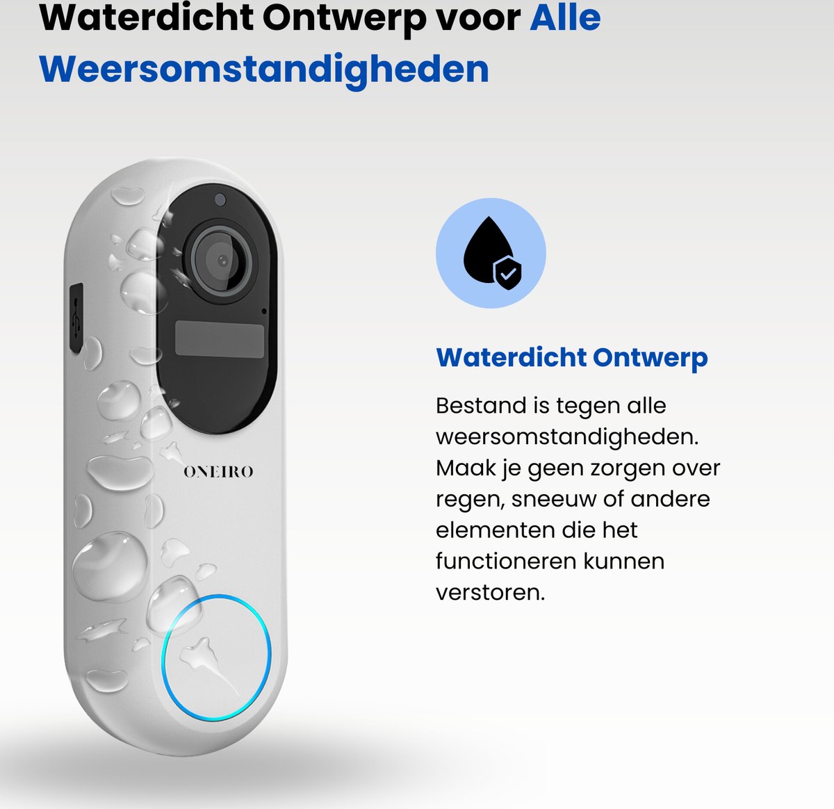 Oneiro Smart Deurbel PRO Wit WIFI Camera SD64GB Draadloos