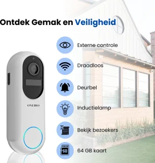 Oneiro Smart Deurbel PRO Wit WIFI Camera SD64GB Draadloos