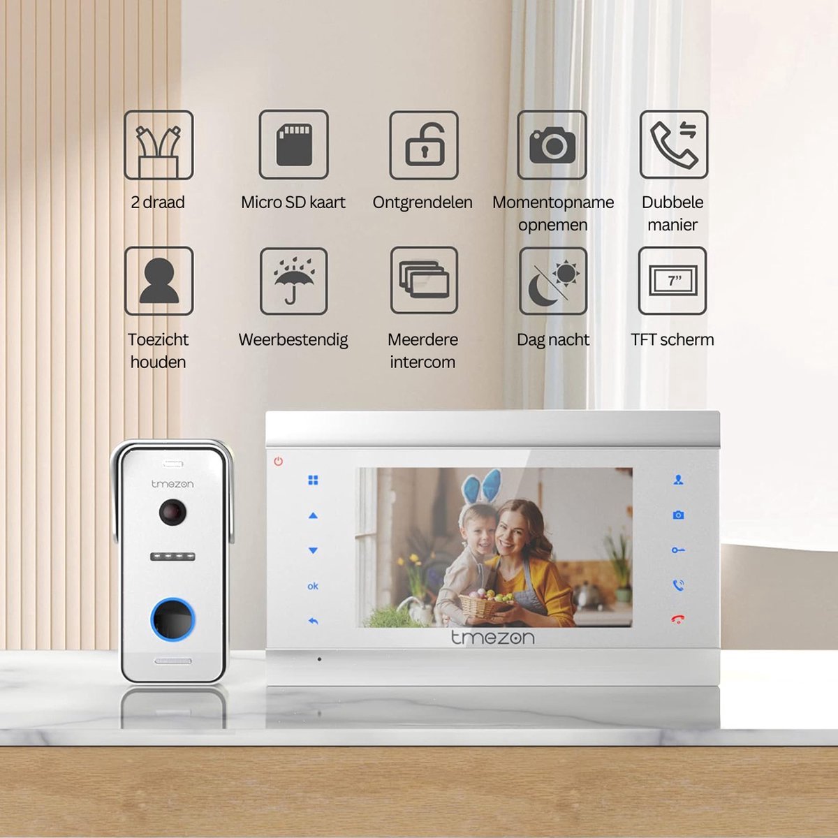 OxyFlowzy Deurbel met Camera en 2 Binnenschermen