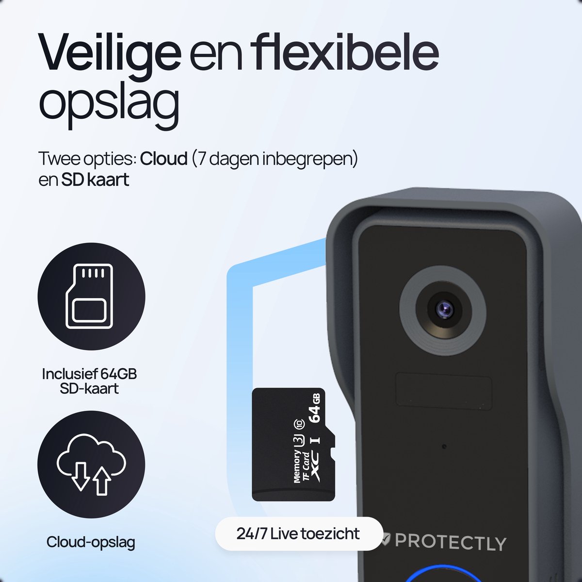 Protectly Slimme Draadloze Video Deurbel 2K Ultra HD