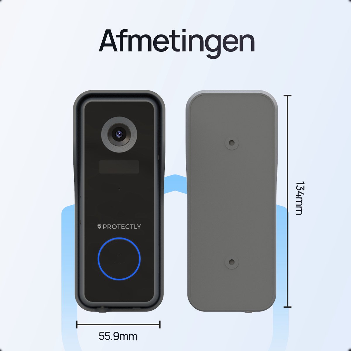 Protectly Slimme Draadloze Video Deurbel 2K Ultra HD
