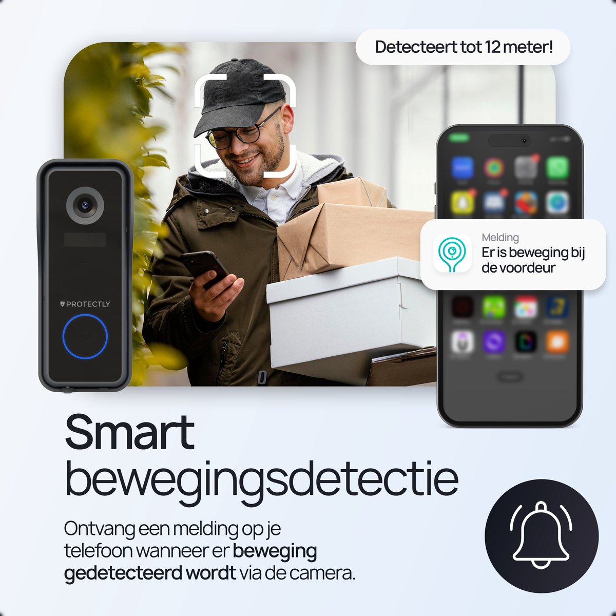 Protectly Slimme Draadloze Video Deurbel 2K Ultra HD