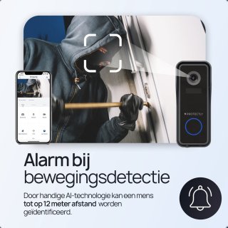Protectly Slimme Draadloze Video Deurbel 2K Ultra HD