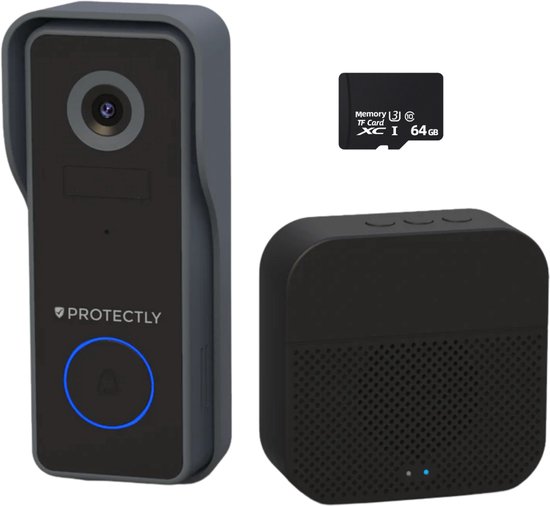 Protectly Slimme Draadloze Video Deurbel 2K Ultra HD