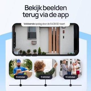 Protectly Slimme Draadloze Video Deurbel 4K Ultra HD met 64GB SD en Gong