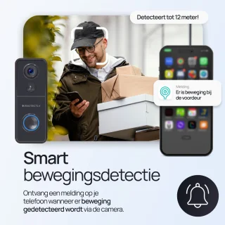 Protectly Slimme Draadloze Video Deurbel 4K Ultra HD met 64GB SD en Gong