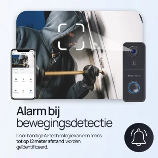 Protectly Slimme Draadloze Video Deurbel 4K Ultra HD met 64GB SD en Gong