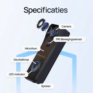 Protectly Slimme Draadloze Video Deurbel 4K Ultra HD met 64GB SD en Gong
