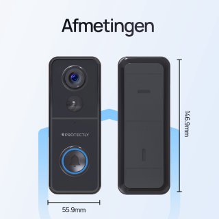 Protectly Slimme Draadloze Video Deurbel 4K Ultra HD met 64GB SD en Gong