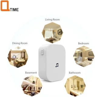 Q-time 1 HD720P Draadloze Slimme Deurbel Inclusief 2 Accu’s en Gong