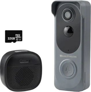 Quality4Less™ Slimme Draadloze Video Deurbel Ultra HD Grijs