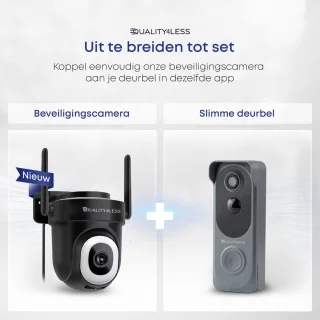 Quality4Less™ Slimme Draadloze Video Deurbel Ultra HD Grijs