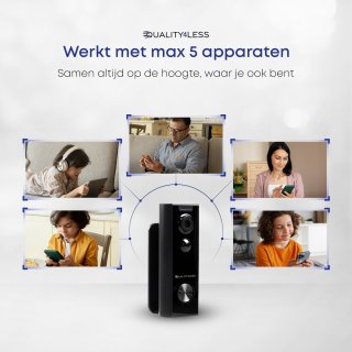 Quality4Less Slimme Draadloze Video Deurbel Ultra HD Zwart