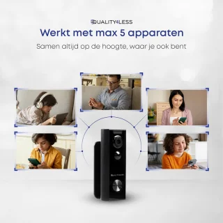 Quality4Less Slimme Draadloze Video Deurbel Ultra HD Zwart