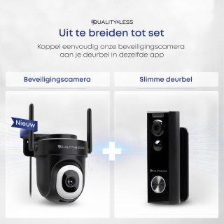 Quality4Less Slimme Draadloze Video Deurbel Ultra HD Zwart