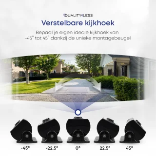 Quality4Less Slimme Draadloze Video Deurbel Ultra HD Zwart