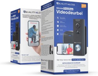 Quality4Less Slimme Draadloze Video Deurbel Ultra HD Zwart