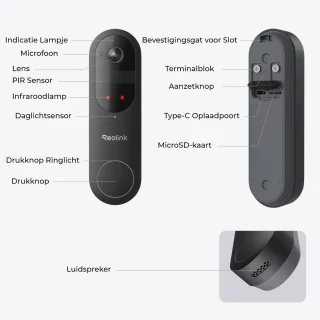Reolink 2K 4MP Batterij Videodeurbel Wit