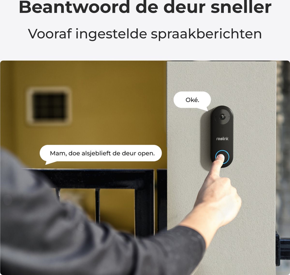 Reolink 2K WiFi Video Deurbel Zwart