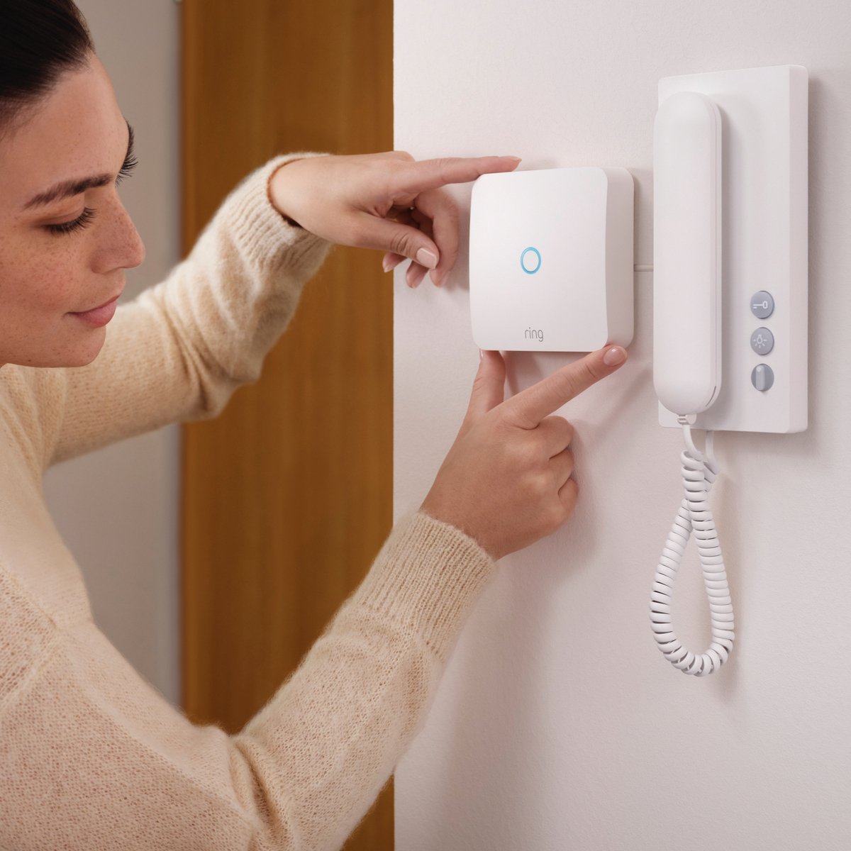 Ring Intercom Slimme Deuropener Batterij Wit