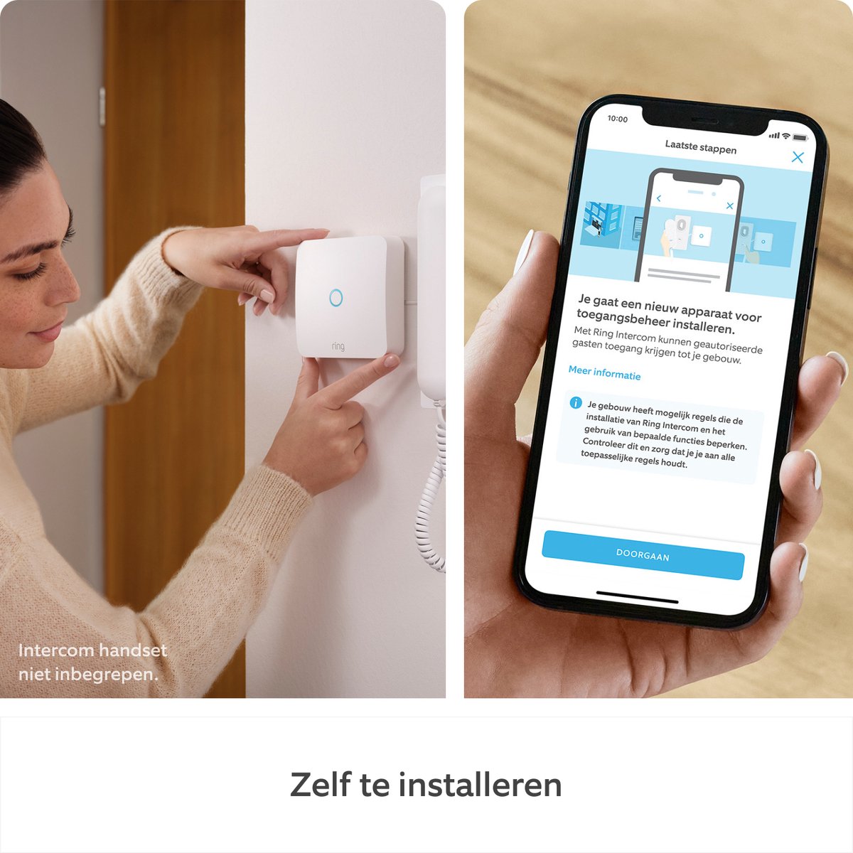 Ring Intercom Slimme Deuropener Batterij Wit