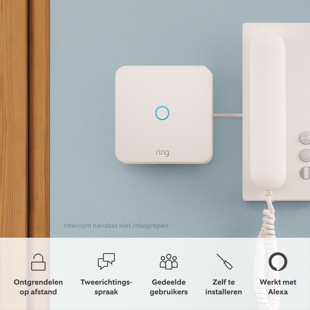 Ring Intercom Slimme Deuropener Batterij Wit