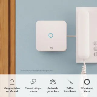 Ring Intercom Slimme Deuropener Batterij Wit