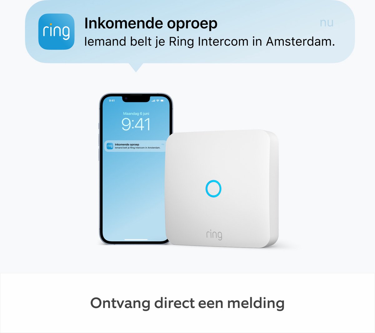 Ring Intercom Slimme Deuropener Batterij Wit