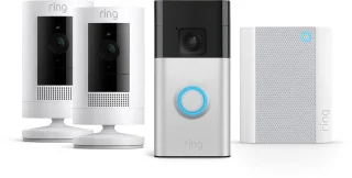 De Ring Video Doorbell (Battery) met 2x Ring Camera (Battery) en Chime - Bundel in één oogopslag