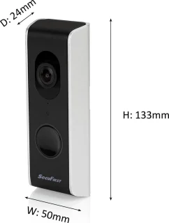 SecuFirst DID701B Video Deurbel Zwart Grijs 1080P Kingston 32GB