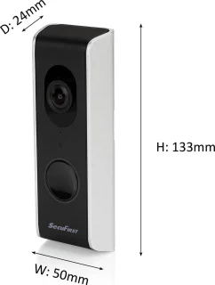 SecuFirst DID701B+ Video Deurbel Zwart Grijs
