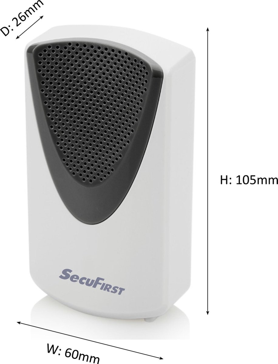 SecuFirst DID701S Video Deurbel met Camera en Draadloze Gong Zilver Grijs