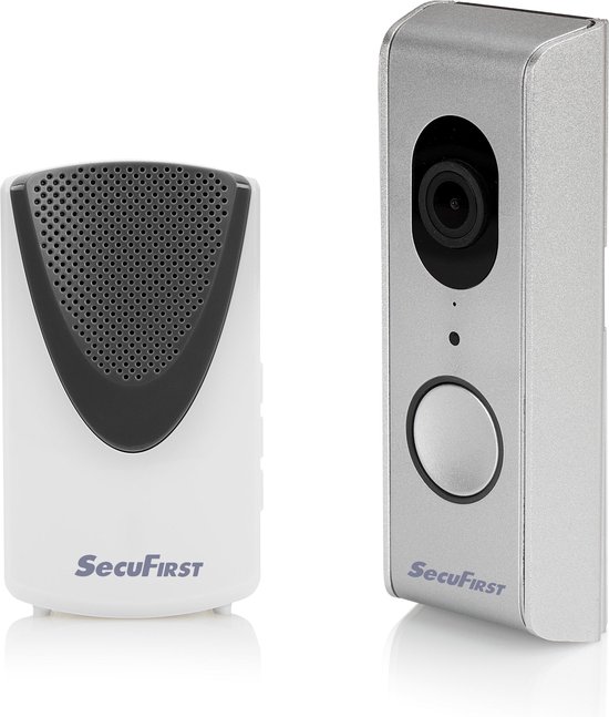 SecuFirst DID701S Video Deurbel met Camera en Draadloze Gong Zilver Grijs