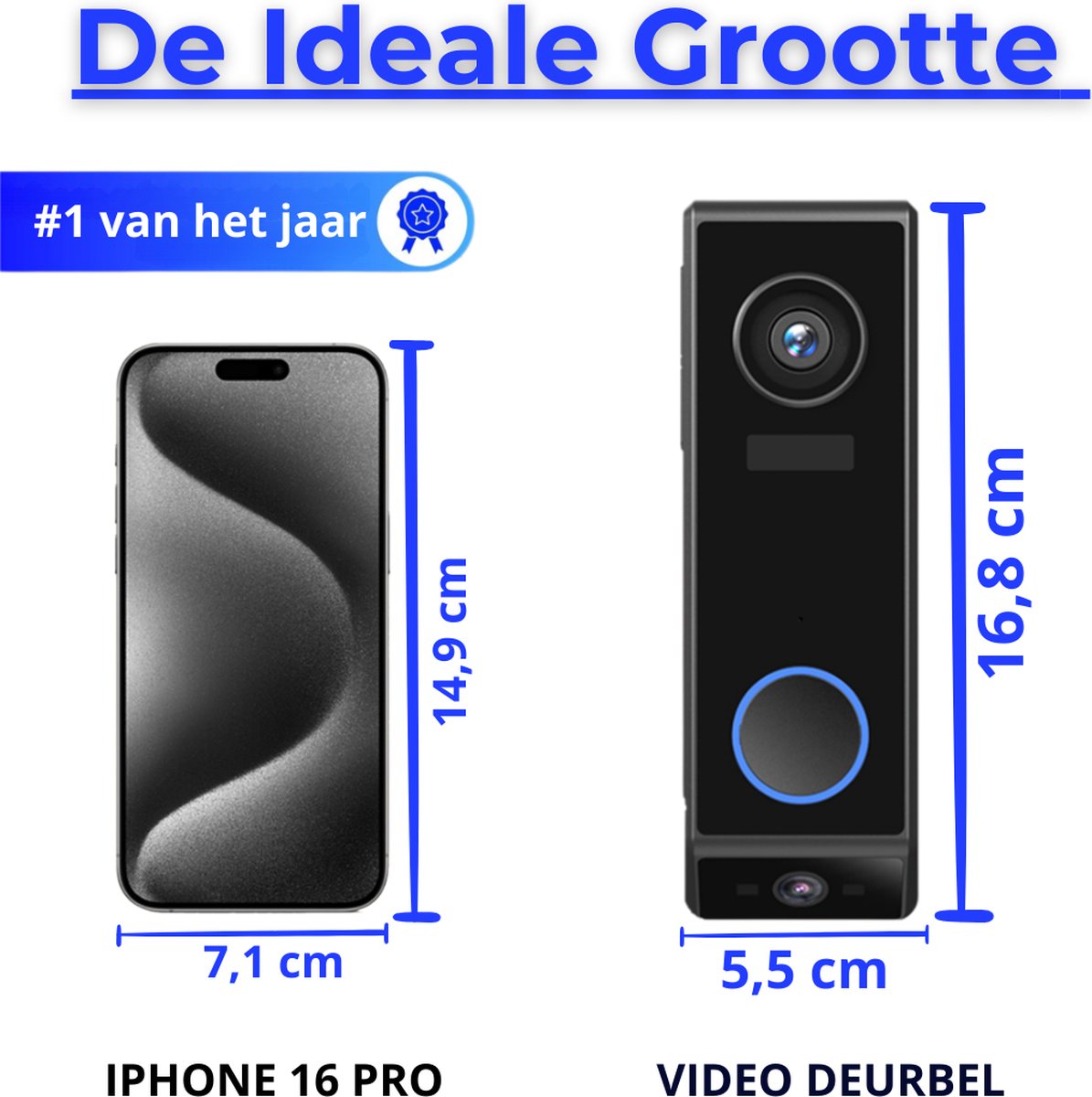 Slimme Deurbel Draadloos met 2 Camera's - Merknaam