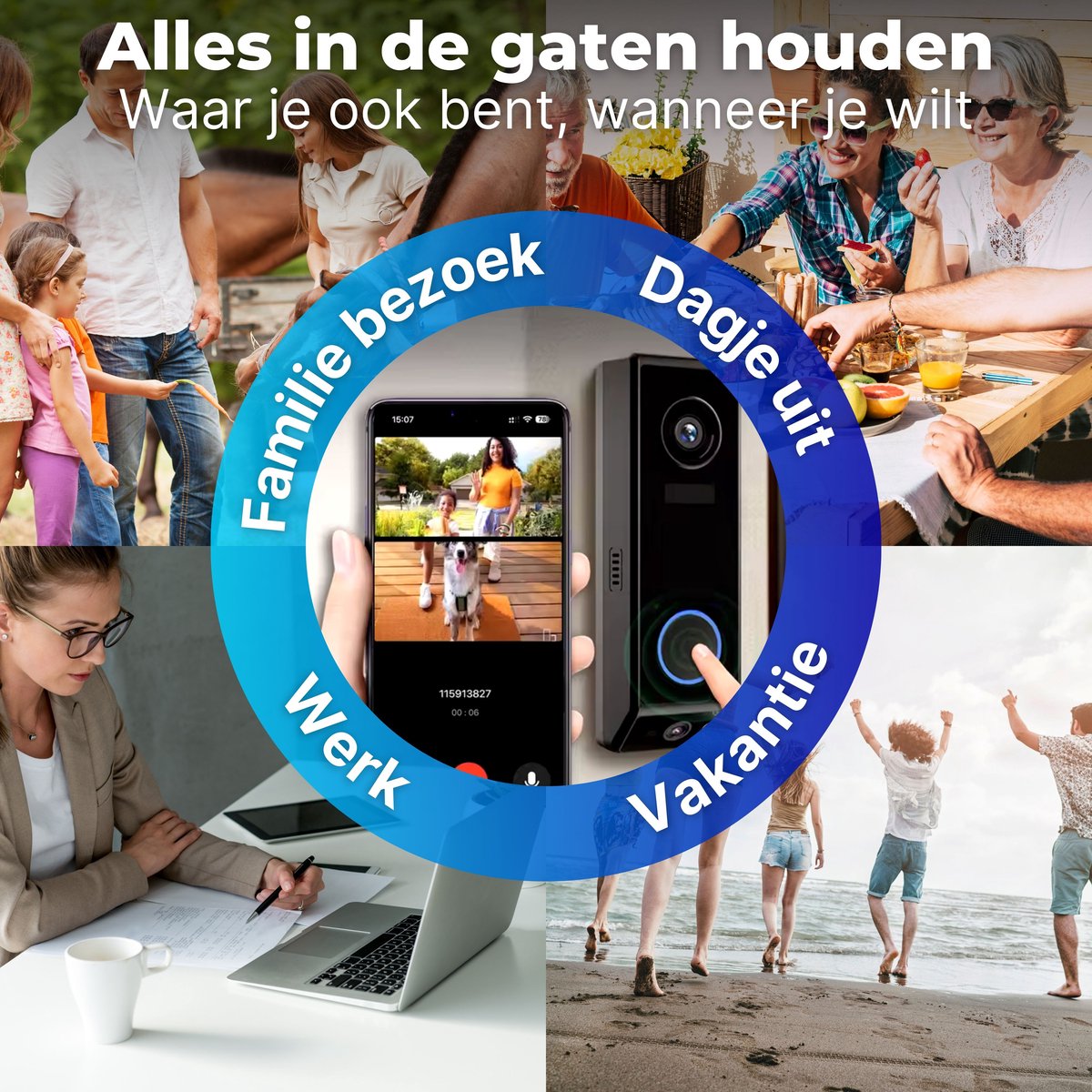 Slimme Deurbel Draadloos met 2 Camera's - Merknaam