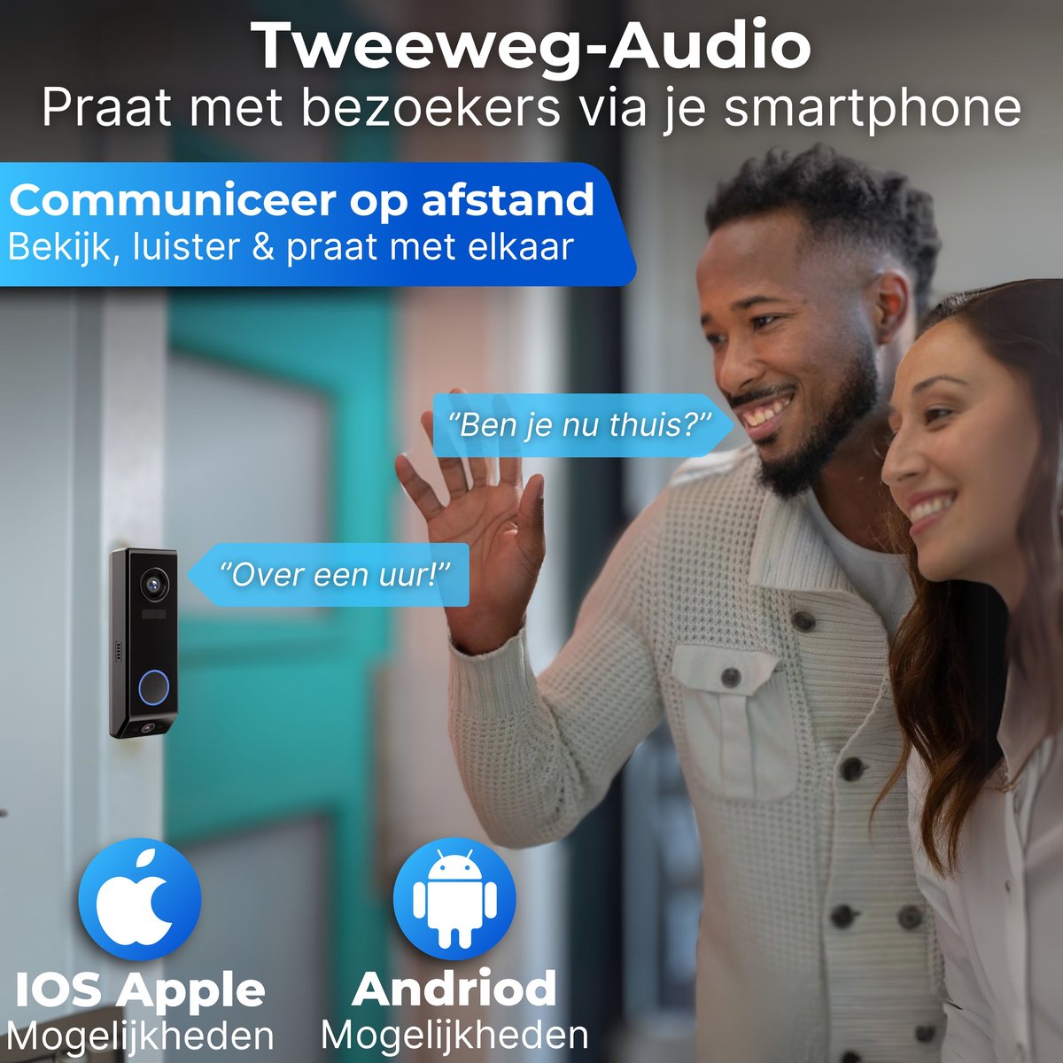 Slimme Deurbel Draadloos met 2 Camera's - Merknaam